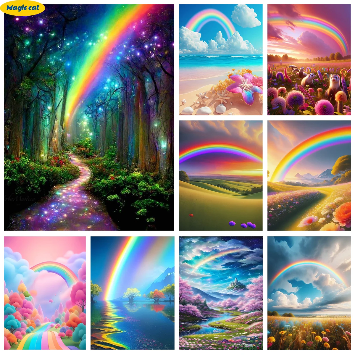 Rainbow Landscape Diamond Painting Kit Rainbow Beach Diy Diamond Embroidery Rhinestone Cross Stitch Adult Hand Home Wall Decor
Rainbow Landscape Diamond Painting Kit Rainbow Beach Diy Diamond Embroidery Rhinestone Cross Stitch Adult Hand Home Wall Decor
