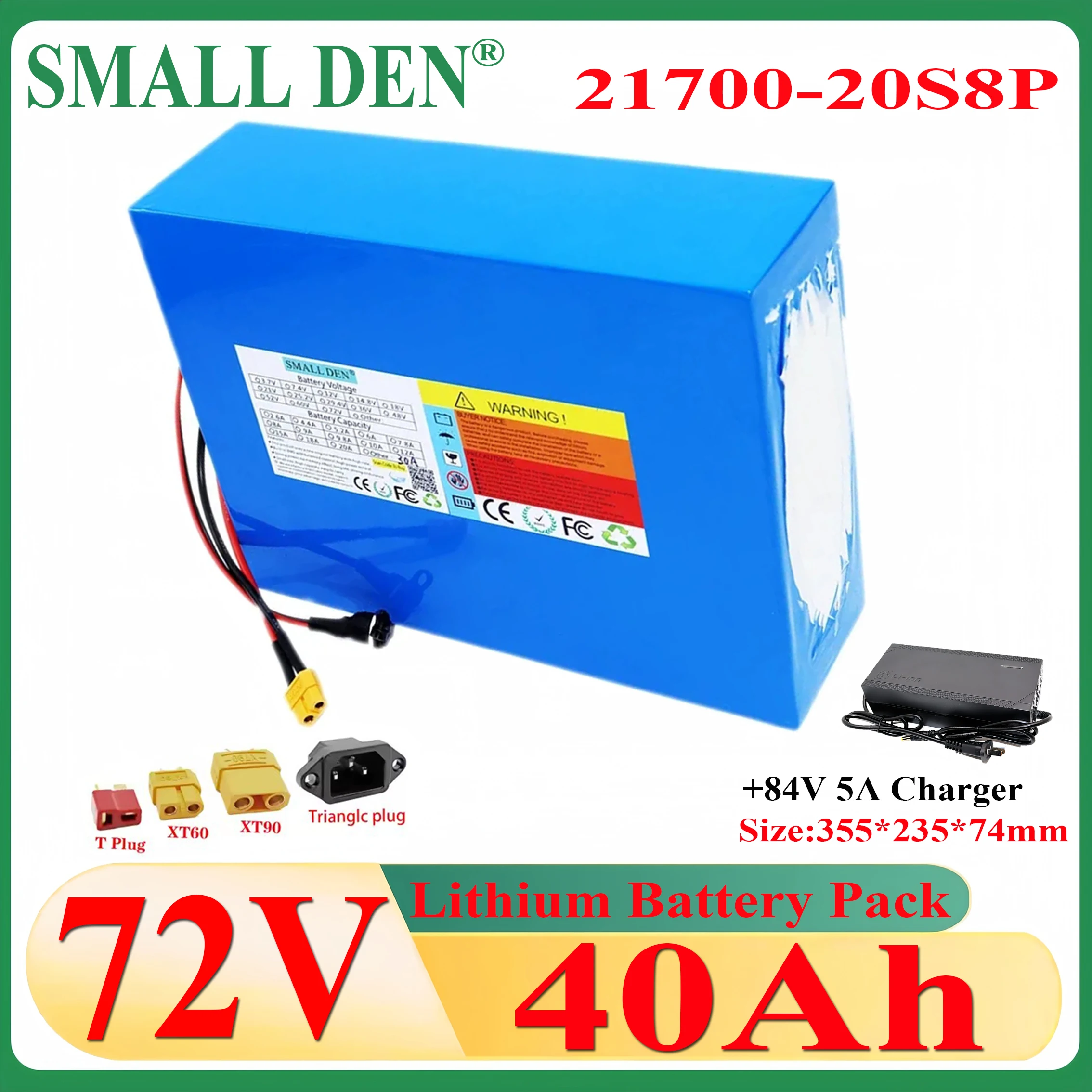 72V 40ah lithium battery pack, 21700 20S8P built-in BMS 50A 3500W motor high-power rechargeable battery+84V 5A charger TAX FREE
72V 40ah lithium battery pack, 21700 20S8P built-in BMS 50A 3500W motor high-power rechargeable battery+84V 5A charger TAX FREE