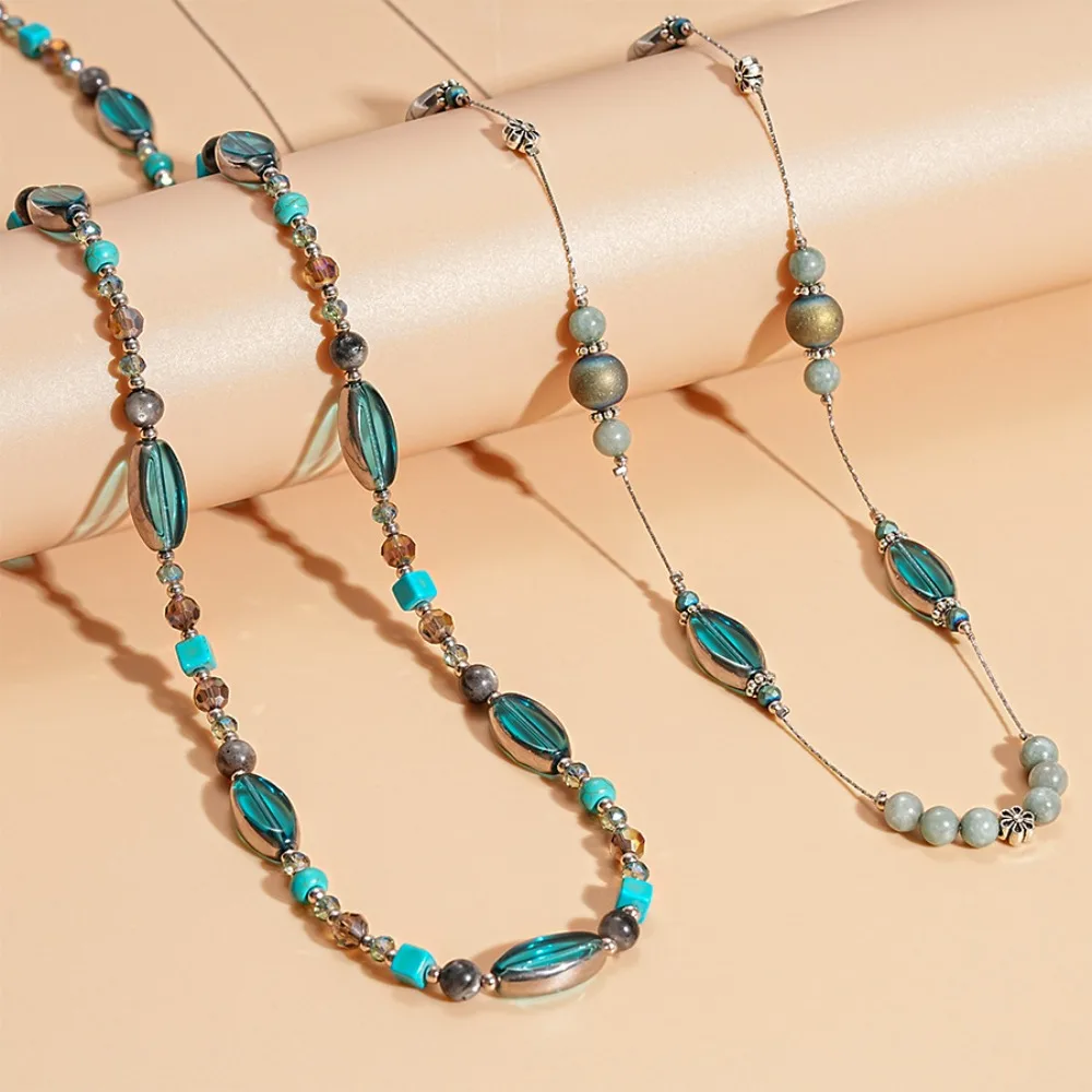 Ethnic Style Turquoises Beaded Necklace Jewelry Accessories Sweater Chain American Style Necklace Minimalist Clavicle Chain
Ethnic Style Turquoises Beaded Necklace Jewelry Accessories Sweater Chain American Style Necklace Minimalist Clavicle Chain