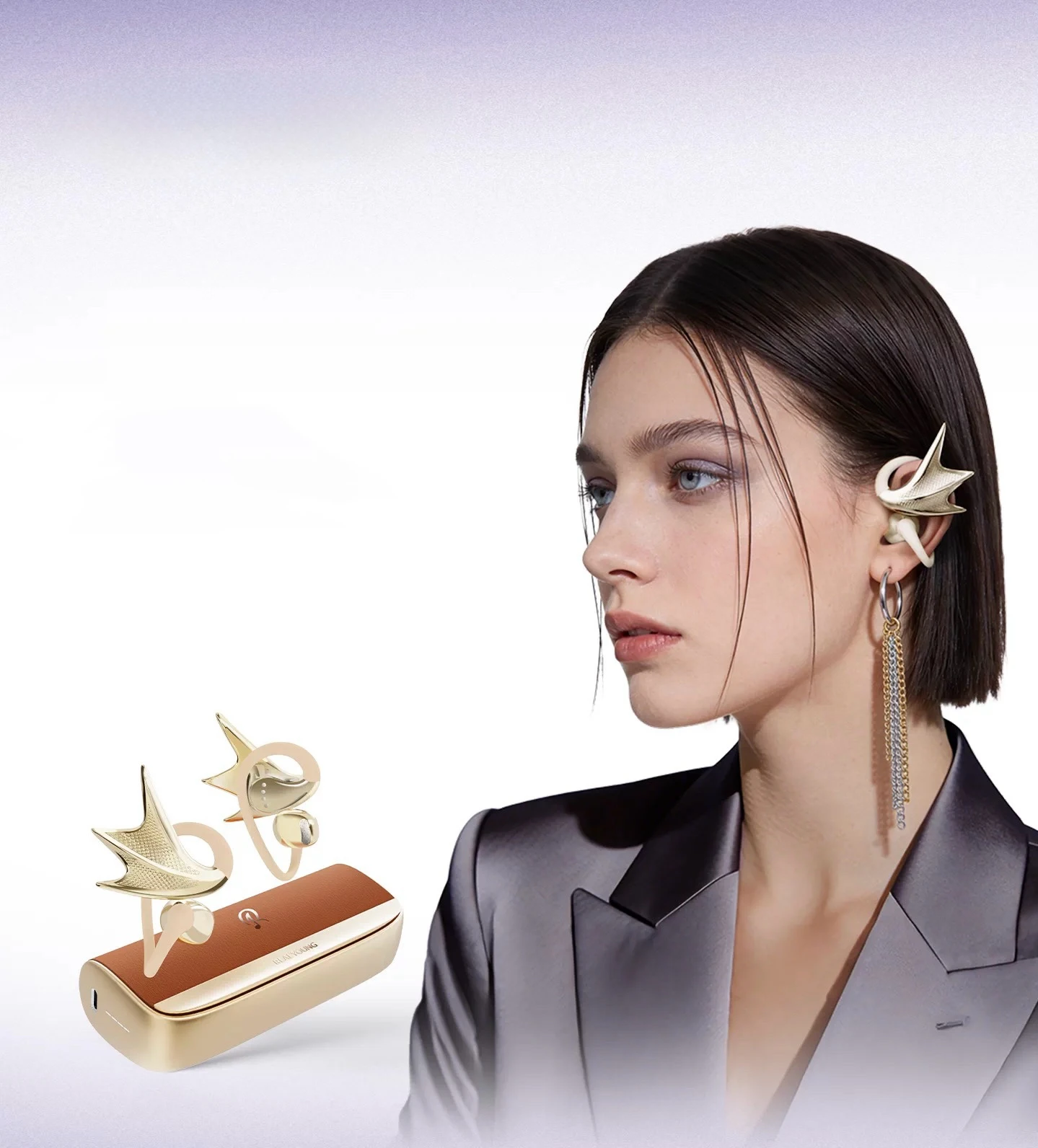 Elfin headphones, with jewelry-level aesthetic design, are exquisite accessories and Bluetooth headphones, embodying fashion
Elfin headphones, with jewelry-level aesthetic design, are exquisite accessories and Bluetooth headphones, embodying fashion