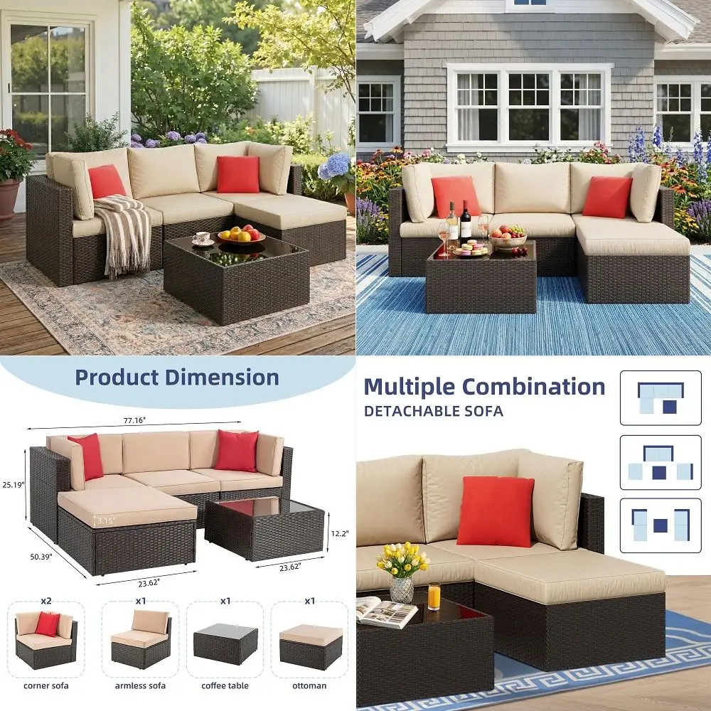 HOME 4Piece Patio Conversation Set, Comfortable Oversized Outdoor Furniture Set with Rocking Chairs and Storage Coffee Table fo
HOME 4Piece Patio Conversation Set, Comfortable Oversized Outdoor Furniture Set with Rocking Chairs and Storage Coffee Table fo