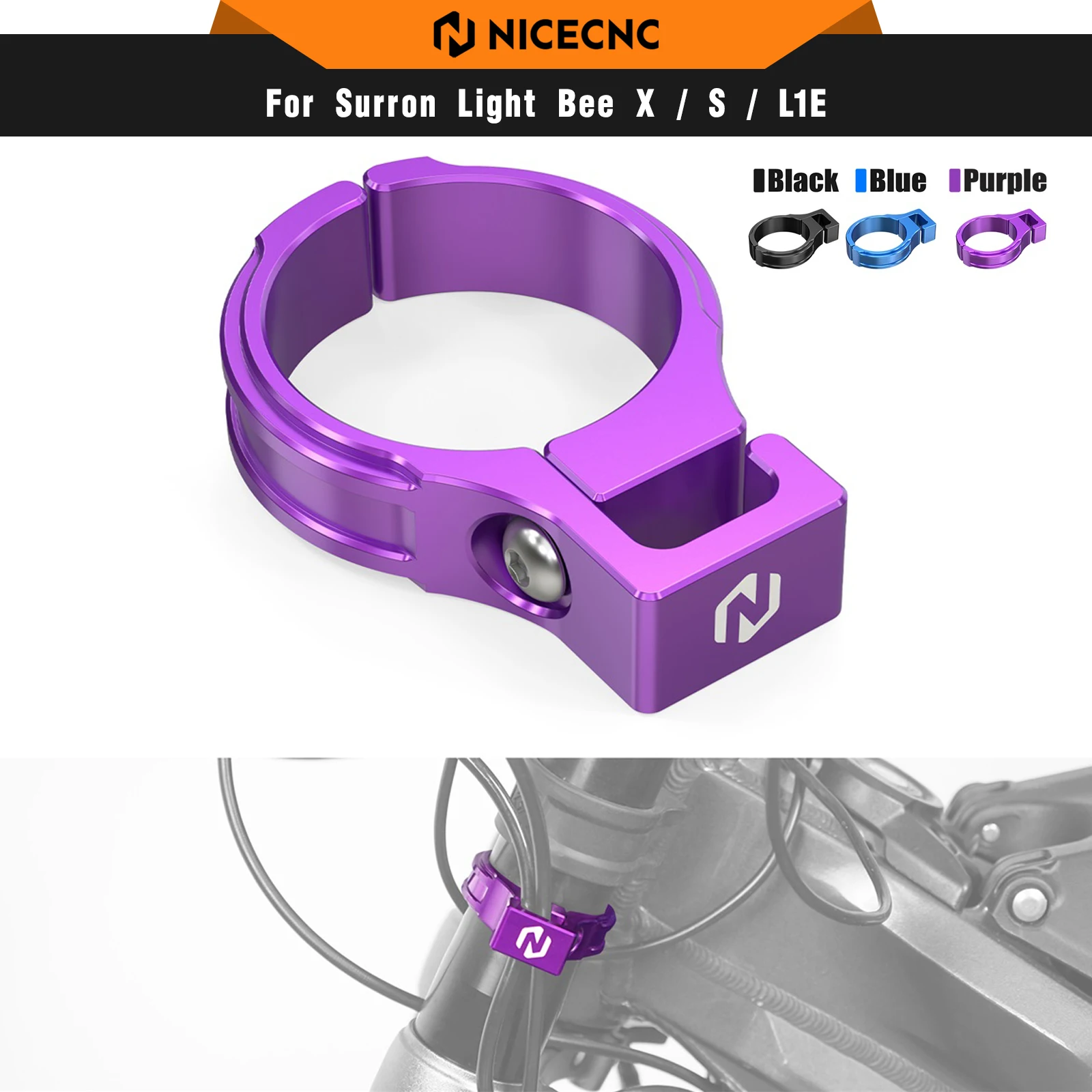 NICECNC For Surron Light Bee X S L1E Electric Dirt Bike Aluminum Brake Line Hose Clamp Holder For Segway X160 X260 2024 2025
NICECNC For Surron Light Bee X S L1E Electric Dirt Bike Aluminum Brake Line Hose Clamp Holder For Segway X160 X260 2024 2025