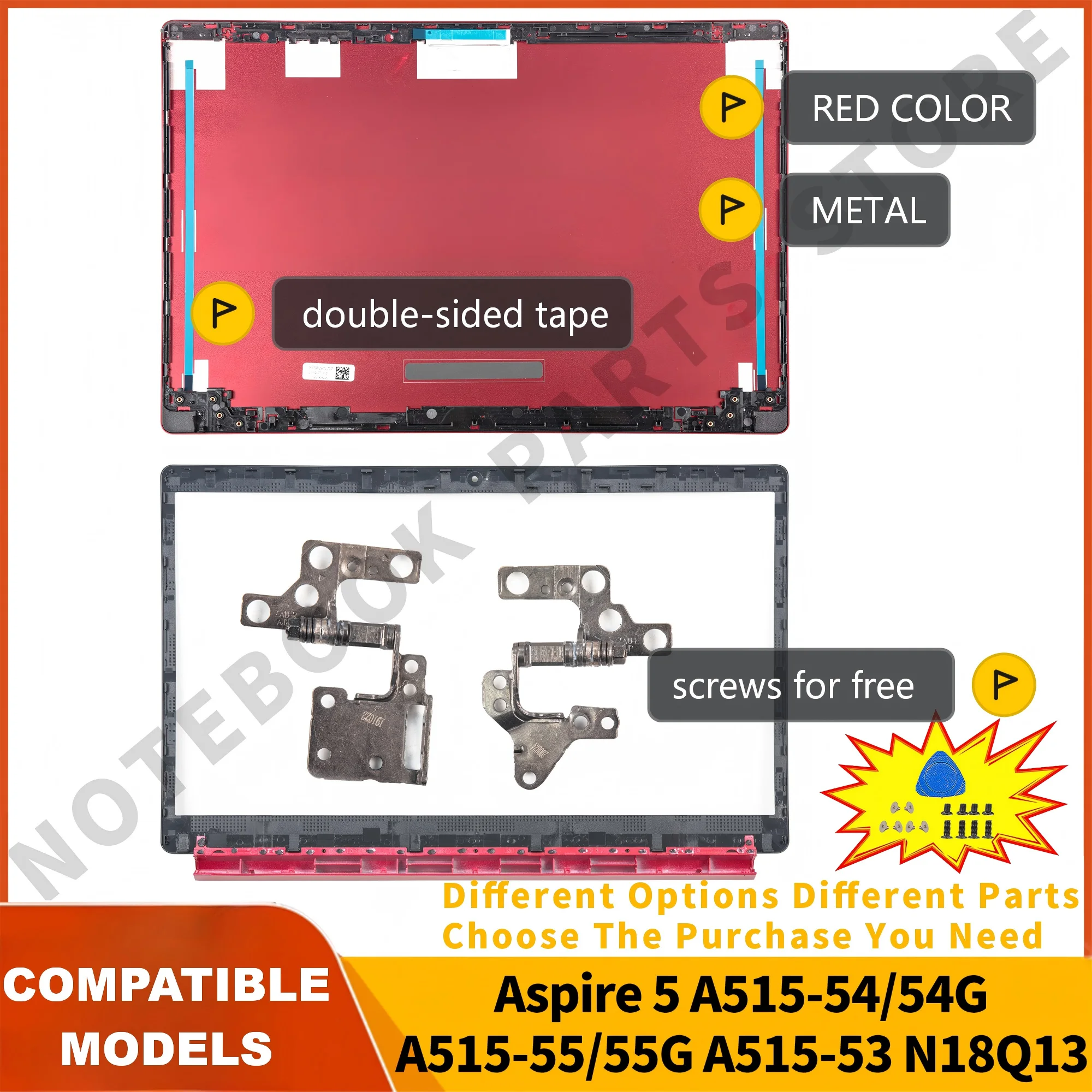 Aluminium cover For Aspire 5 A515-54 a515-53 A515-55 A515-55G S50-51 N18Q13 Rear Lid LCD Back Cover Bezel Hinges
Aluminium cover For Aspire 5 A515-54 a515-53 A515-55 A515-55G S50-51 N18Q13 Rear Lid LCD Back Cover Bezel Hinges