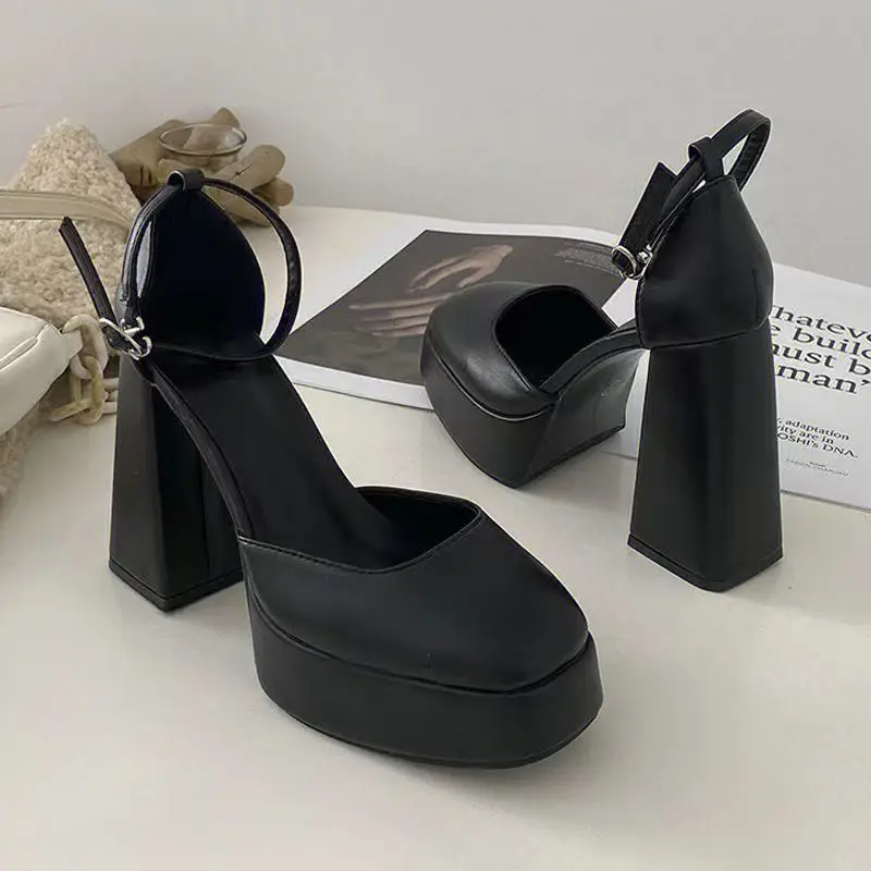 White Black Heels Shoes for Women Summer Fashion Square Head Buckle Mary Jane Shoes Outdoor Party Chunky Sandals Zapatos De Tac
White Black Heels Shoes for Women Summer Fashion Square Head Buckle Mary Jane Shoes Outdoor Party Chunky Sandals Zapatos De Tac