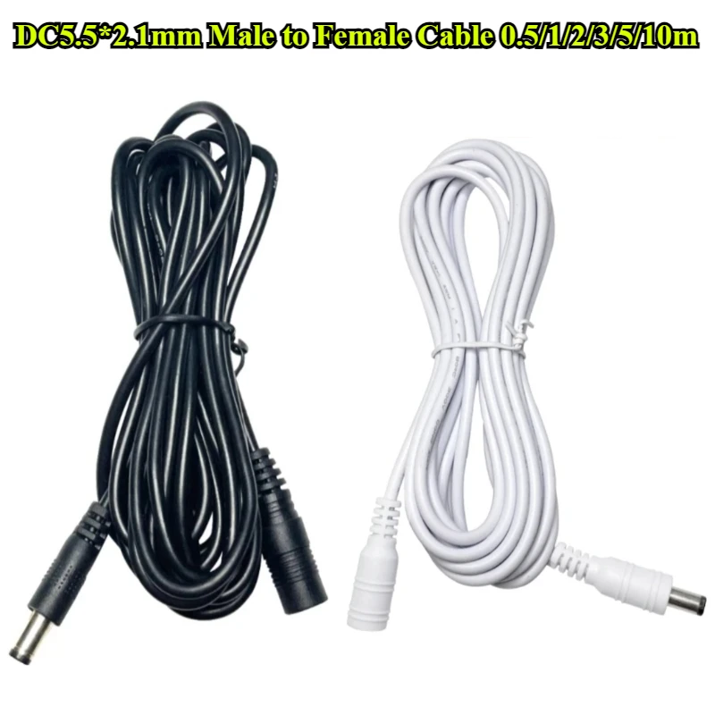 DC 12V Extension Power Cable 5.5*2.1mm Male To Female Connect Wire White Black 0.5m 1m 2m 3m 5m 10m For LED Light CCTV Camera
DC 12V Extension Power Cable 5.5*2.1mm Male To Female Connect Wire White Black 0.5m 1m 2m 3m 5m 10m For LED Light CCTV Camera