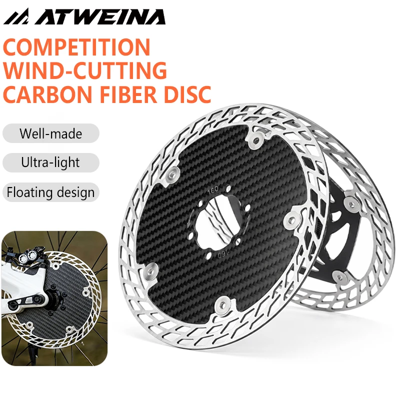 ATWEINA Carbon Fiber Floating Brake Disc Road Bicycle Stainless Steel Brake Disc Mountain Bike Brake Modification Accessories
ATWEINA Carbon Fiber Floating Brake Disc Road Bicycle Stainless Steel Brake Disc Mountain Bike Brake Modification Accessories
