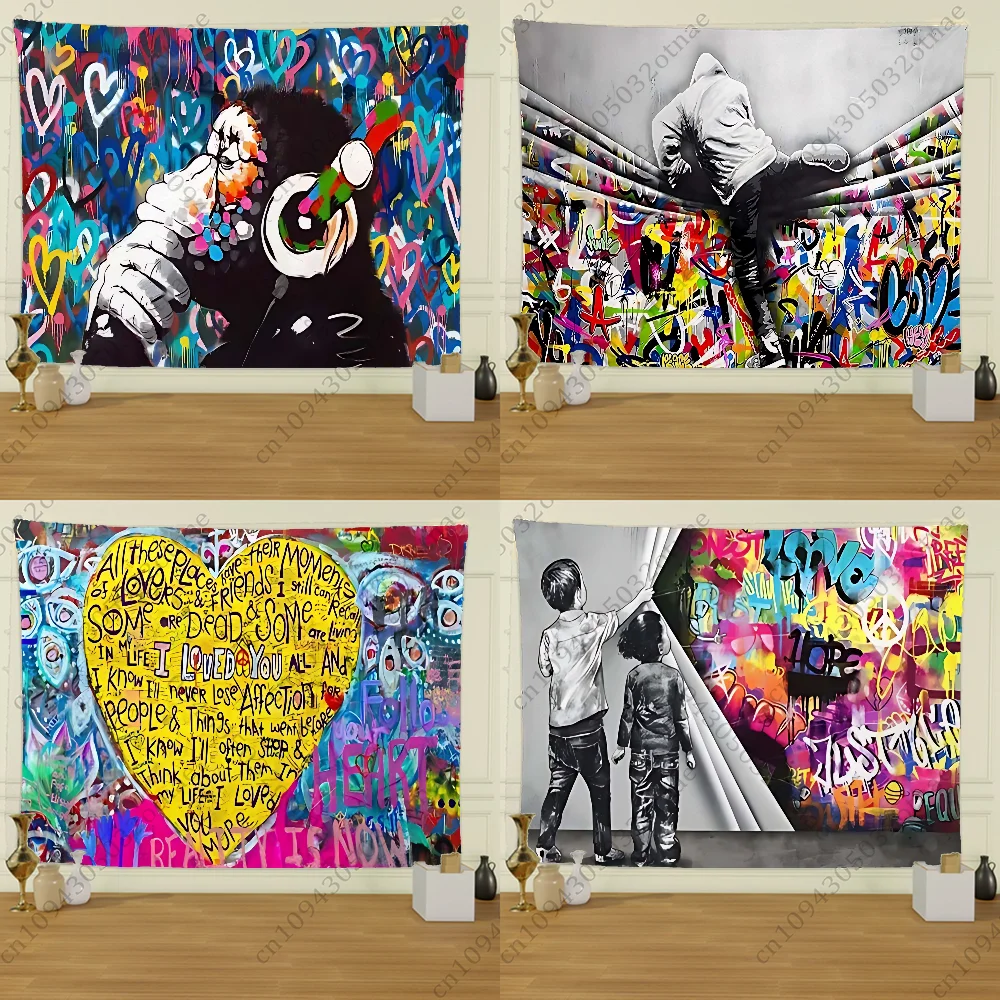 B-Banksy Street Graffiti Art Tapestry Creative Pattern Photo Living Room Wall Art Tapestry Decor Party Outdoor Decorate Banners
B-Banksy Street Graffiti Art Tapestry Creative Pattern Photo Living Room Wall Art Tapestry Decor Party Outdoor Decorate Banners