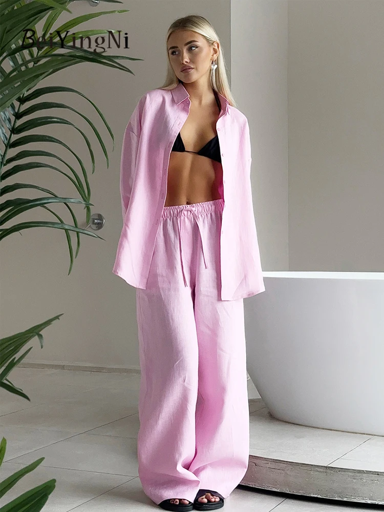 Beiyingni Female Cotton Shirts 2 Piece Sets 2025 Spring Autumn Loose Women's Tops + Pants Tracksuits Streetwear Fashion Suits
Beiyingni Female Cotton Shirts 2 Piece Sets 2025 Spring Autumn Loose Women's Tops + Pants Tracksuits Streetwear Fashion Suits