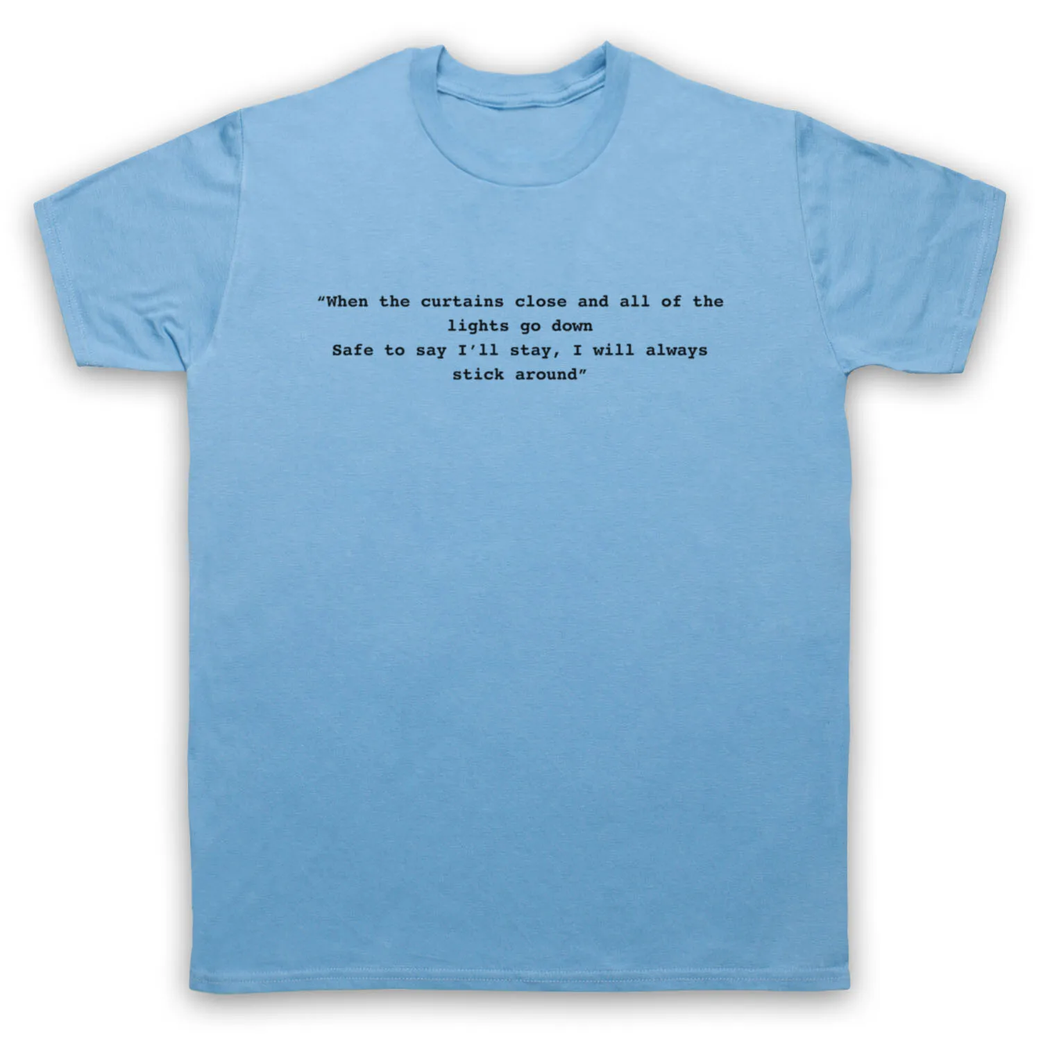 МУЖСКАЯ И ЖЕНСКАЯ ФУТБОЛКА MIX BETWEEN US LYRICS CURTAINS CLOSE LIGHTS GO DOWN
МУЖСКАЯ И ЖЕНСКАЯ ФУТБОЛКА MIX BETWEEN US LYRICS CURTAINS CLOSE LIGHTS GO DOWN