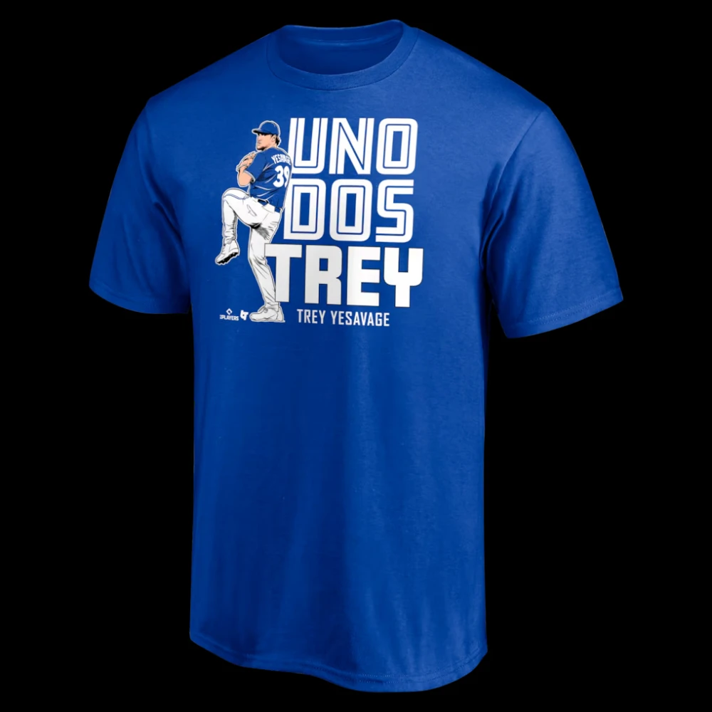 Trey Yesavage Toronto Blue Jays Breakingt Unisex Uno Dos Trey T-Shirt Men's And Women's Oversized Fashionable Casual Sportswear
Trey Yesavage Toronto Blue Jays Breakingt Unisex Uno Dos Trey T-Shirt Men's And Women's Oversized Fashionable Casual Sportswear
