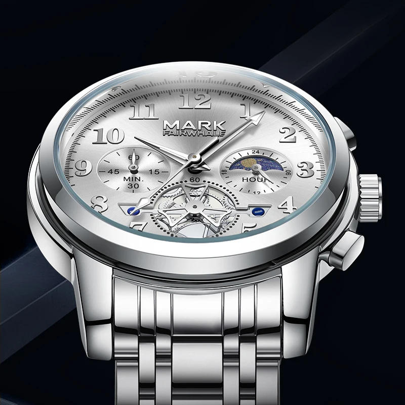 MARK FAIRWHALE Fashion Moon Phase Men's Business Quartz Wristwatch Waterproof Chronograph Lunminous for Man montre homme
MARK FAIRWHALE Fashion Moon Phase Men's Business Quartz Wristwatch Waterproof Chronograph Lunminous for Man montre homme