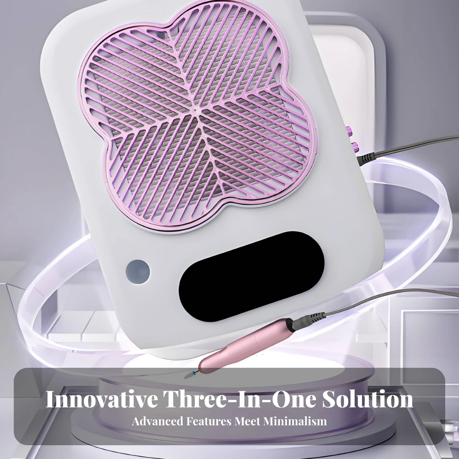 3-in-1 Manicure Machine Hand Rest Pad Nail Dust Collector Electric Nail Drill Flower-Shaped Vent Beauty Tool Rounded Corners
3-in-1 Manicure Machine Hand Rest Pad Nail Dust Collector Electric Nail Drill Flower-Shaped Vent Beauty Tool Rounded Corners
