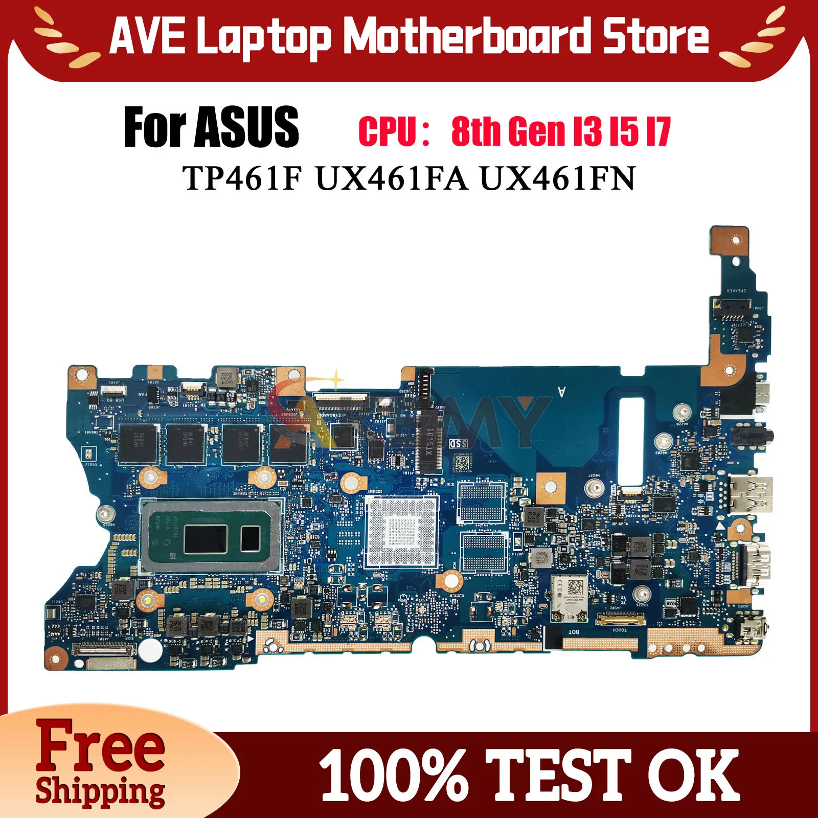 UX461FA Laptop Motherboard For ASUS ZenBook TP461UA TP461UN UX461 UX46UA UX46UN Mainboard With I3 I5 I7 CPU 100% tests OK stk
UX461FA Laptop Motherboard For ASUS ZenBook TP461UA TP461UN UX461 UX46UA UX46UN Mainboard With I3 I5 I7 CPU 100% tests OK stk