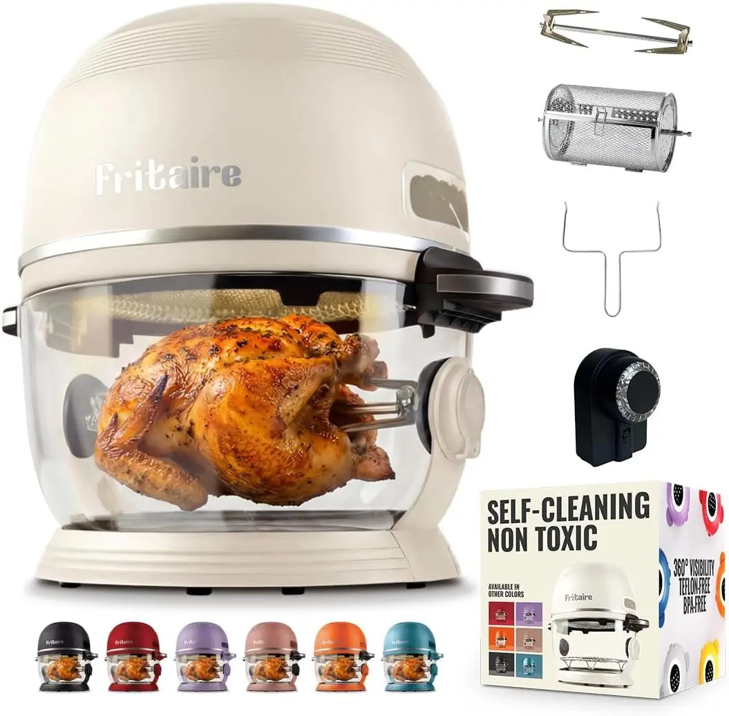 9-in-1 Glass Air Fryer | Self-Cleaning | 5 Quart | Rotisserie and Tumbler | 400F Vortex For Even Cook
9-in-1 Glass Air Fryer | Self-Cleaning | 5 Quart | Rotisserie and Tumbler | 400F Vortex For Even Cook