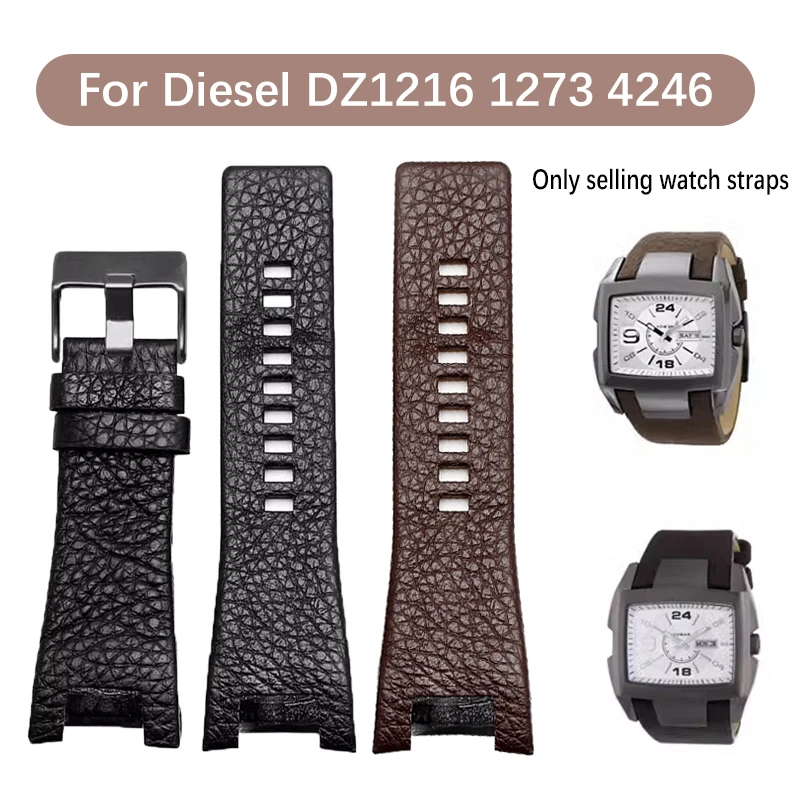 Cow Leather WatchStrap For Diesel DZ1216 DZ1273 DZ4246 DZ4247 DZ4287 Men Watchband Brown Wristwatch Cowhide Notch Bracelet 32mm
Cow Leather WatchStrap For Diesel DZ1216 DZ1273 DZ4246 DZ4247 DZ4287 Men Watchband Brown Wristwatch Cowhide Notch Bracelet 32mm