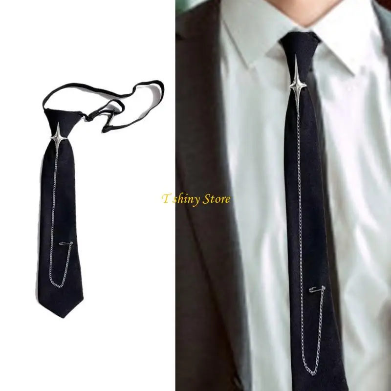 N58F Fashion Crosses Pin Chain Pre Tied Tie for School Uniform and Casual Outfits
N58F Fashion Crosses Pin Chain Pre Tied Tie for School Uniform and Casual Outfits