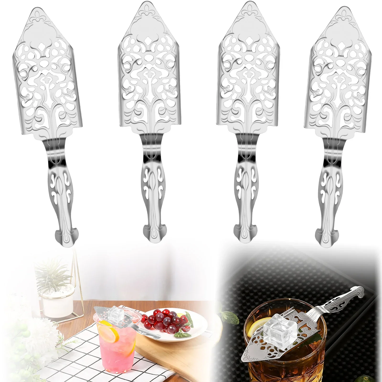 4 Pcs Absinthe Spoon 304 Stainless Steel Wormwood Spoon Hollow Out Absinthe Dripper Wormwood Filter Spoons for Party Bar Gadgets
4 Pcs Absinthe Spoon 304 Stainless Steel Wormwood Spoon Hollow Out Absinthe Dripper Wormwood Filter Spoons for Party Bar Gadgets