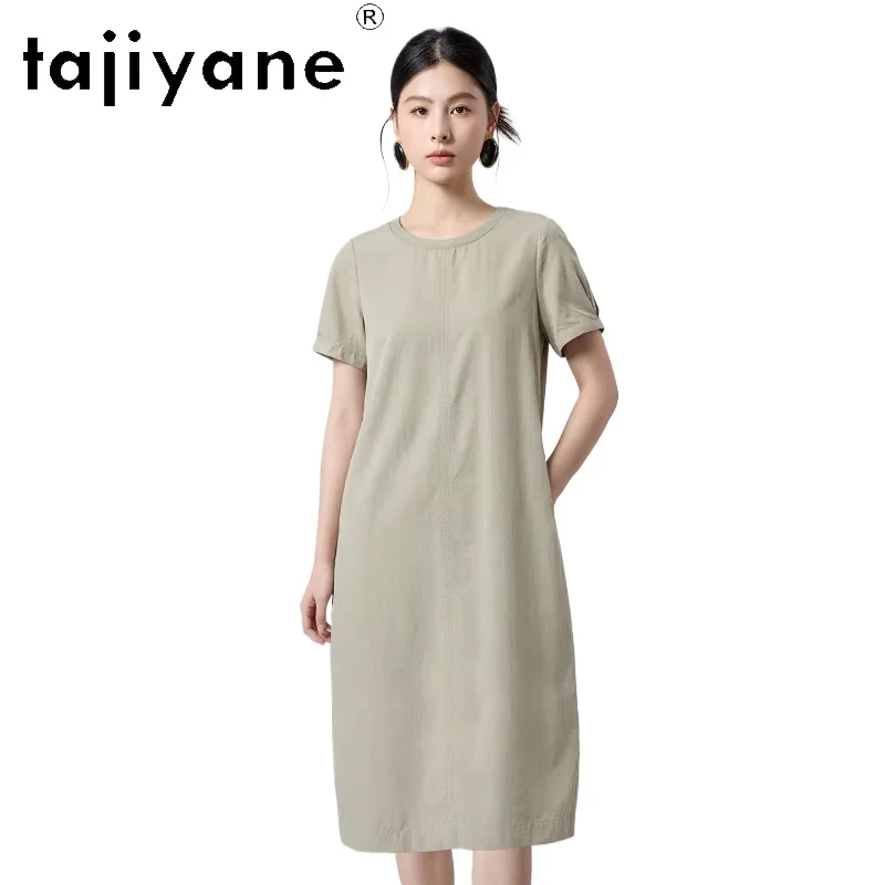 TAJIYANE 100% Mulberry Silk Midi Dress Woman 18MM O-Neck Straight Summer Frocks Women's Casual Dresses 2026 Ladies Clothes 원피스
TAJIYANE 100% Mulberry Silk Midi Dress Woman 18MM O-Neck Straight Summer Frocks Women's Casual Dresses 2026 Ladies Clothes 원피스