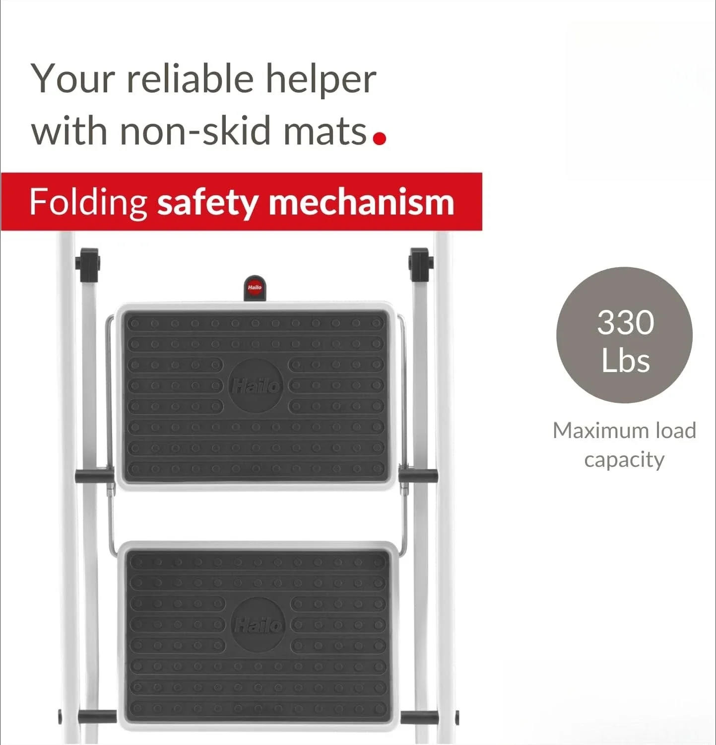 XMSJ.Safety Plus | Стальная складная стремянка | Три больших ступеньки с противоскользящими ковриками | Высокий изогнутый защитный барьер и поднос для хранения
XMSJ.Safety Plus | Стальная складная стремянка | Три больших ступеньки с противоскользящими ковриками | Высокий изогнутый защитный барьер и поднос для хранения