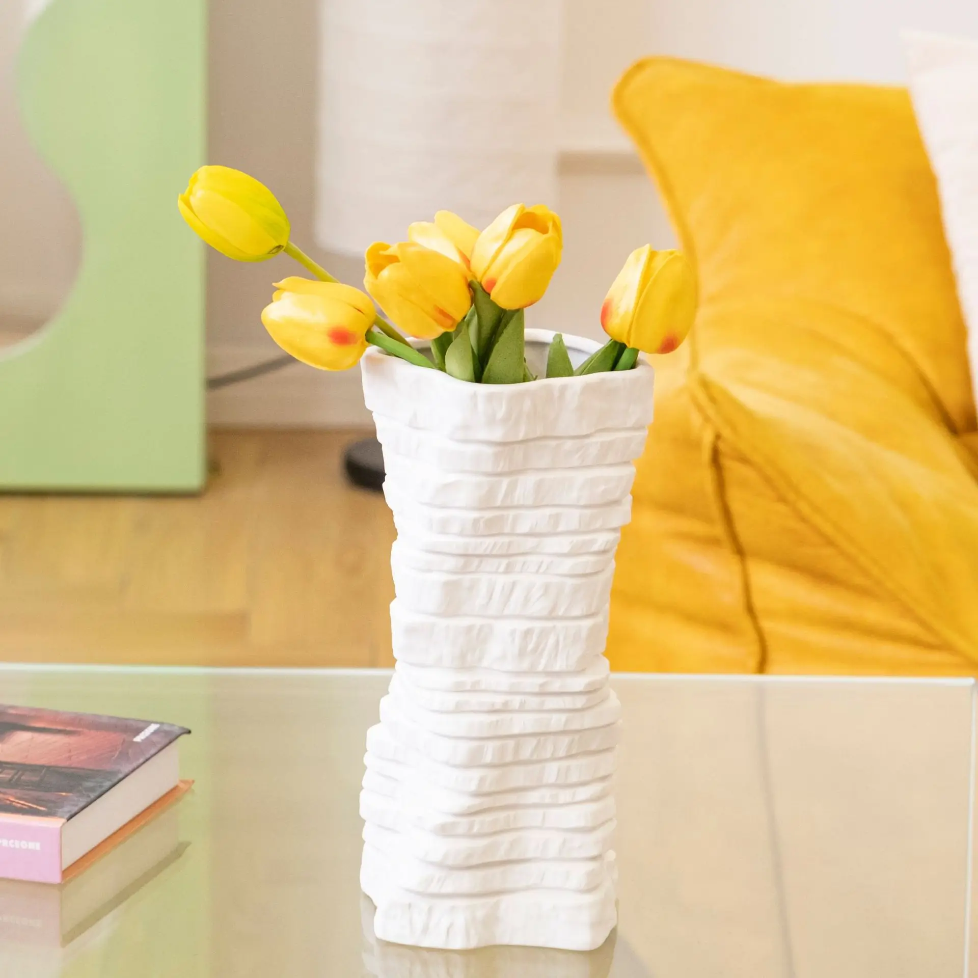Ceramic Vase White Geometric Slices Stack Rocks Flower Arrangement Accessories Terrarium Home Decoration
Ceramic Vase White Geometric Slices Stack Rocks Flower Arrangement Accessories Terrarium Home Decoration