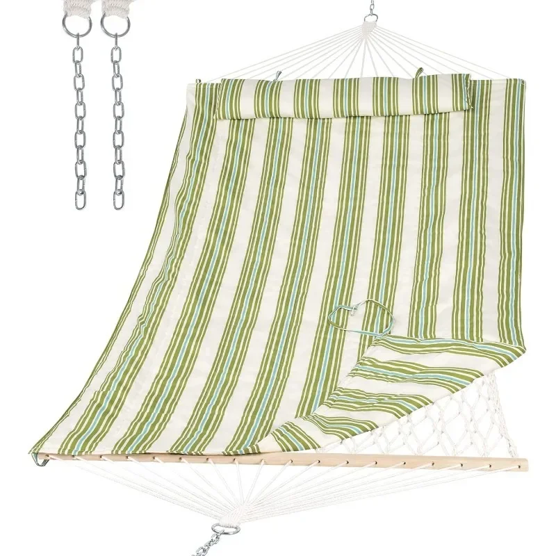 Portable 2 Person Hammock with Hardwood Spreader Bar, Cotton Rope Outdoor Hammock with Polyester Pad
Portable 2 Person Hammock with Hardwood Spreader Bar, Cotton Rope Outdoor Hammock with Polyester Pad