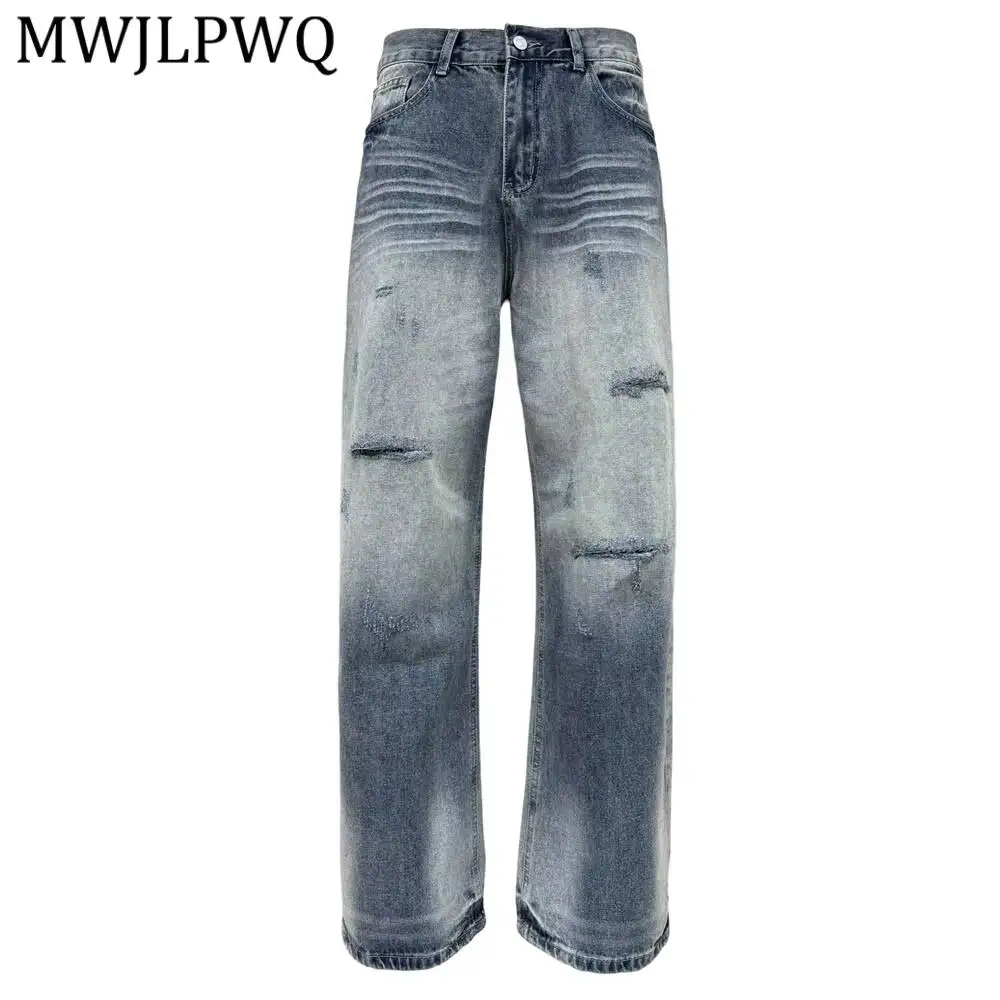 MWJLPWQ Punk Gradient Ripped Straight Jeans For Men Street Style Autumn Washed Distressed Casual Vibe Loose Wide-Leg Pants 17176
MWJLPWQ Punk Gradient Ripped Straight Jeans For Men Street Style Autumn Washed Distressed Casual Vibe Loose Wide-Leg Pants 17176