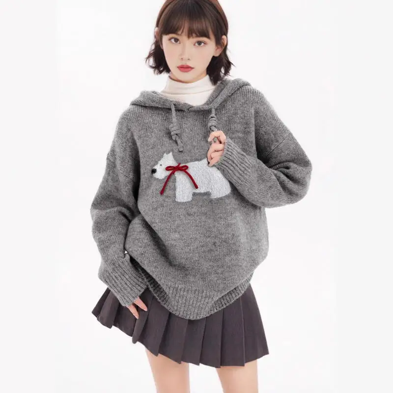 Утепленный свитер с капюшоном для девочек, женский осенне-зимний свободный мягкий и липкий топ, кавайный джемпер, новый милый трикотаж для щенков
Утепленный свитер с капюшоном для девочек, женский осенне-зимний свободный мягкий и липкий топ, кавайный джемпер, новый милый трикотаж для щенков