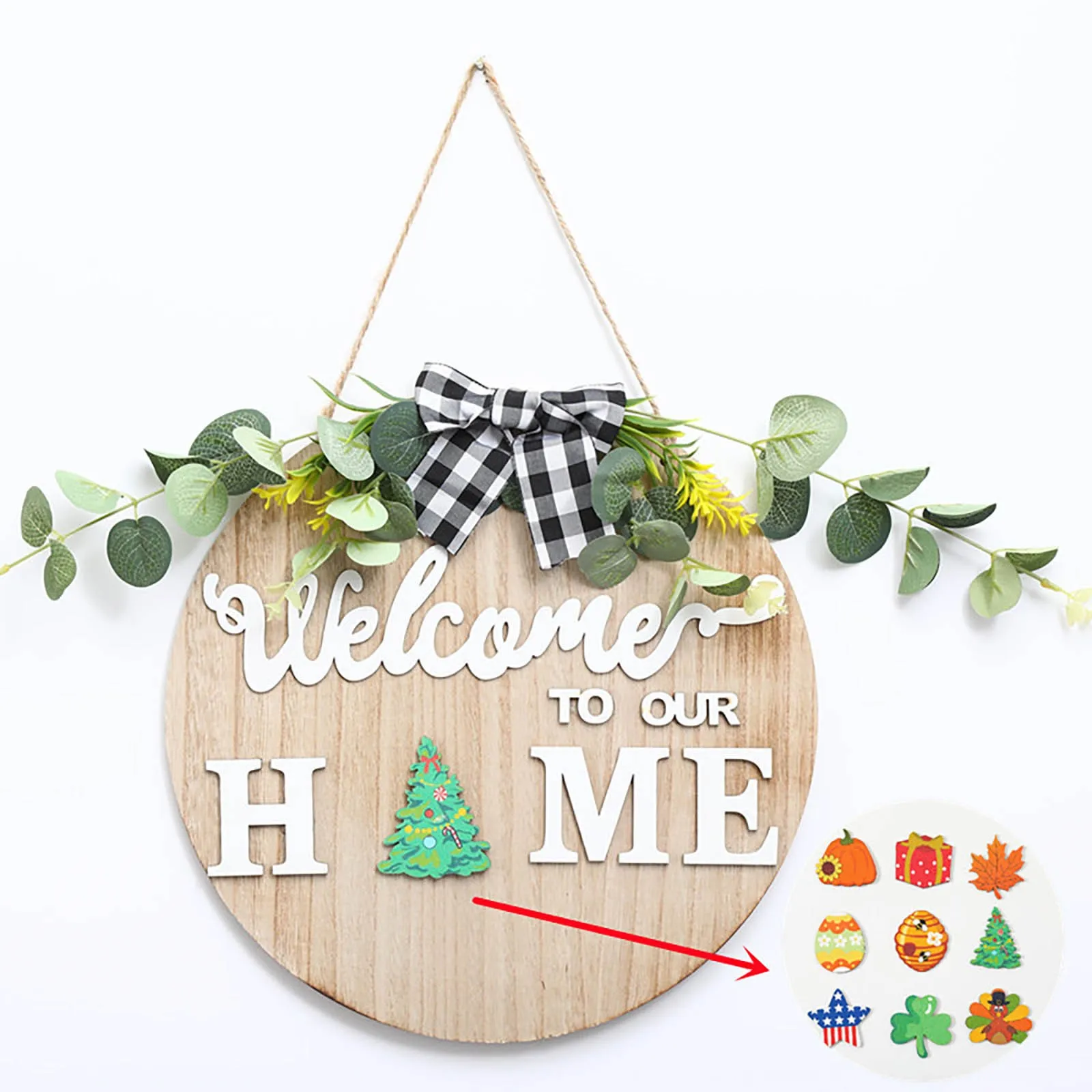 Wooden Door Hanging Decoration Welcome Slogan Changeable Pattern Door Hanging Board Holiday Theme Door Decoration Sign
Wooden Door Hanging Decoration Welcome Slogan Changeable Pattern Door Hanging Board Holiday Theme Door Decoration Sign