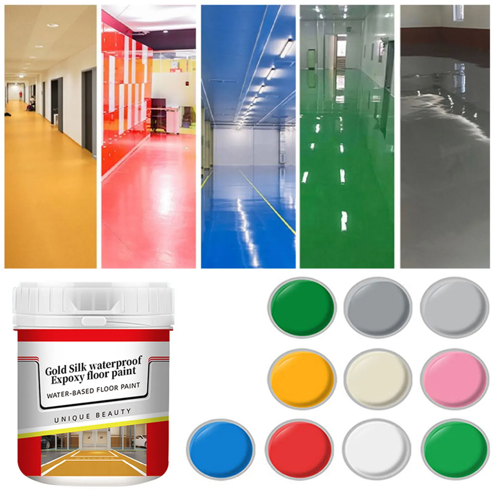 Water Based Floor Paint Quick-Dry Anti-Slip Wear Resistant Epoxys Home Eco Friendly Concrete Coating Gold Silk Industrial Paint
Water Based Floor Paint Quick-Dry Anti-Slip Wear Resistant Epoxys Home Eco Friendly Concrete Coating Gold Silk Industrial Paint