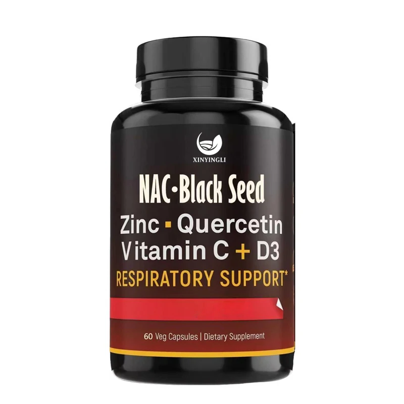 NAC 600mg Black Seed 500mg Zinc Picolinate Quercetin Vitamin C Vitamin D3, 60 capsules
NAC 600mg Black Seed 500mg Zinc Picolinate Quercetin Vitamin C Vitamin D3, 60 capsules