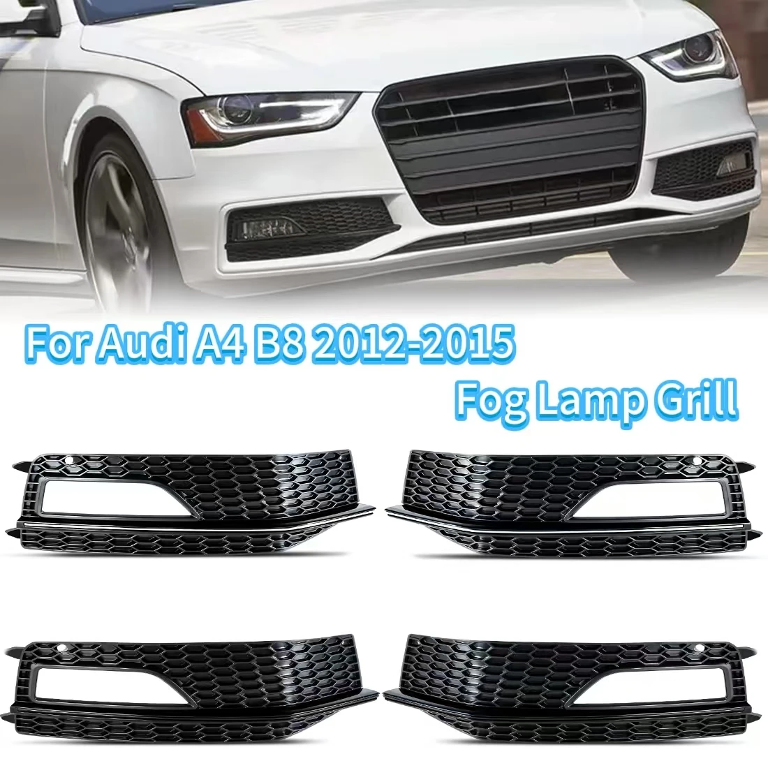 1/2 шт. Накладка на передний бампер для Audi A4 B8 S-Line 2012-2015, решетка противотуманной фары, гексагональная, в стиле гоночной решетки
1/2 шт. Накладка на передний бампер для Audi A4 B8 S-Line 2012-2015, решетка противотуманной фары, гексагональная, в стиле гоночной решетки