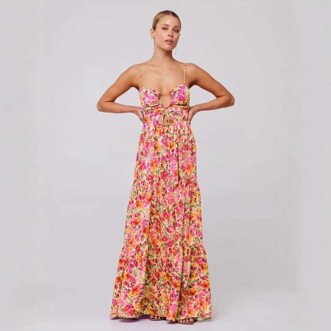Women's Floral Print Dress 2024 New Summer Female Sleeveless Spaghetti Strap Long Beach Dress Cross Tie-up Front Dress for Party
Women's Floral Print Dress 2024 New Summer Female Sleeveless Spaghetti Strap Long Beach Dress Cross Tie-up Front Dress for Party