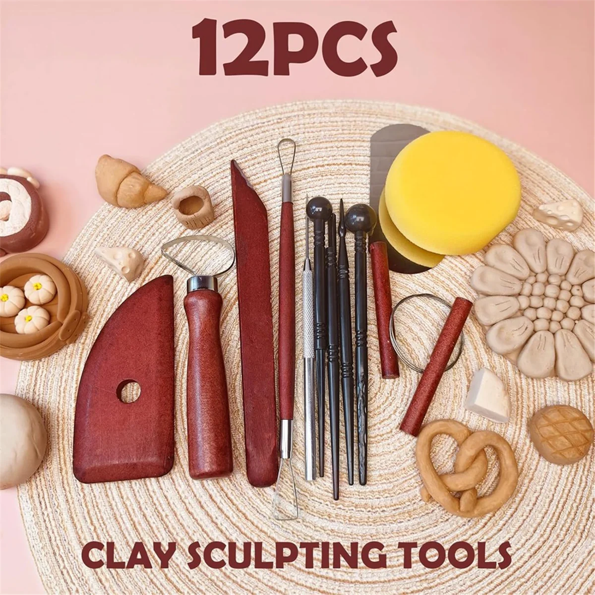 A83Z 12PCS Pottery Tools Kit, Polymer Clay Tools Set for Sculpting, Air Dry Clay Tools, Ceramic Tools for Carving, Molding
A83Z 12PCS Pottery Tools Kit, Polymer Clay Tools Set for Sculpting, Air Dry Clay Tools, Ceramic Tools for Carving, Molding