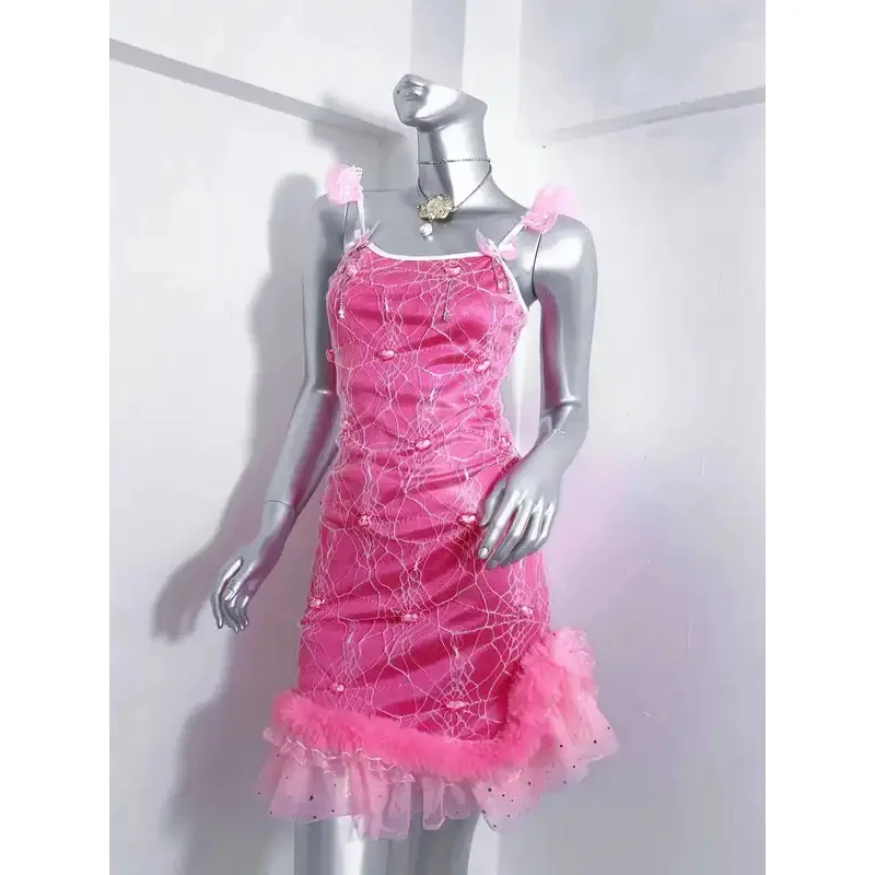 Pink Plush Nail Bead Showa Princess Fish Tail Medium Length Dress Dancing Dresses Spider Web Ballet
Pink Plush Nail Bead Showa Princess Fish Tail Medium Length Dress Dancing Dresses Spider Web Ballet