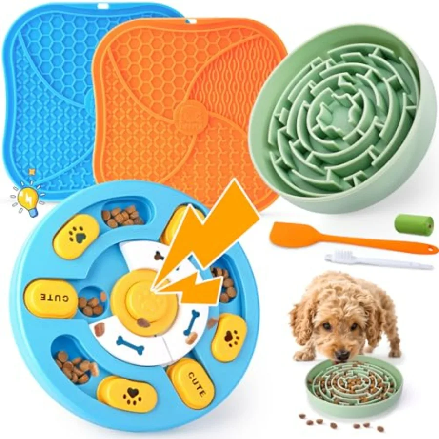Well-Rounded Dog Enrichment Toys Set Keeps Dogs Busy with Mental Stimulation and Slow Feeding, Includes Dog Lick Mat, Puzzle To
Well-Rounded Dog Enrichment Toys Set Keeps Dogs Busy with Mental Stimulation and Slow Feeding, Includes Dog Lick Mat, Puzzle To