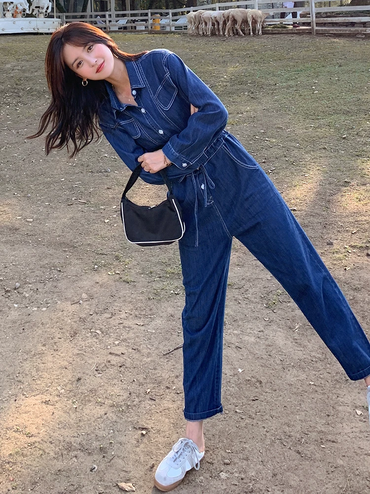 Trendy High Waist Denim Jumpsuit Women's Spring Autumn 2026 New Sle Classy Slimming Workwear Suiting Overall Outfit
Trendy High Waist Denim Jumpsuit Women's Spring Autumn 2026 New Sle Classy Slimming Workwear Suiting Overall Outfit