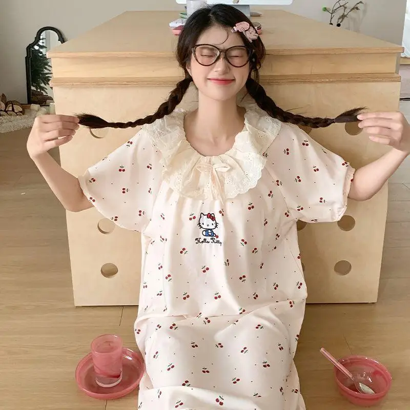 Sanrios Cute Nightgown Hello Kittys Kawaii Pajamas Girls with Breast Pads Dress Comfortable Thin Home Clothes Birthday Present
Sanrios Cute Nightgown Hello Kittys Kawaii Pajamas Girls with Breast Pads Dress Comfortable Thin Home Clothes Birthday Present
