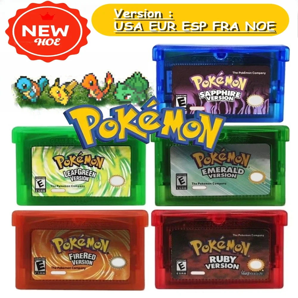 Многоязычная серия Pokemon, 32-битный картридж для видеоигр, консольная карта для GBA Pokemon, изумрудный, огнестойкий, зеленый, рубиновый, сапфир
Многоязычная серия Pokemon, 32-битный картридж для видеоигр, консольная карта для GBA Pokemon, изумрудный, огнестойкий, зеленый, рубиновый, сапфир