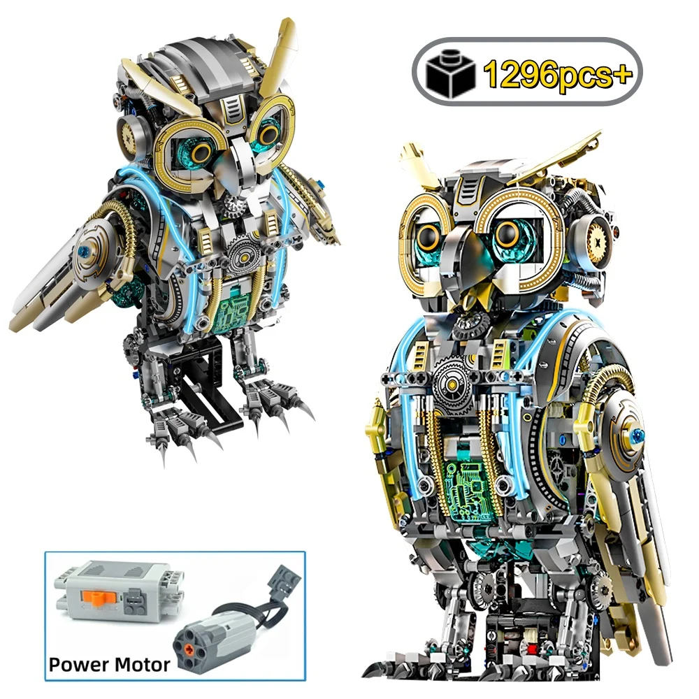 1296Pcs MOC Mechanical Owl Bricks Building Blocks With Glowing Eyes DIY tabletop decoration Christmas Birthday Gifts Toy
1296Pcs MOC Mechanical Owl Bricks Building Blocks With Glowing Eyes DIY tabletop decoration Christmas Birthday Gifts Toy