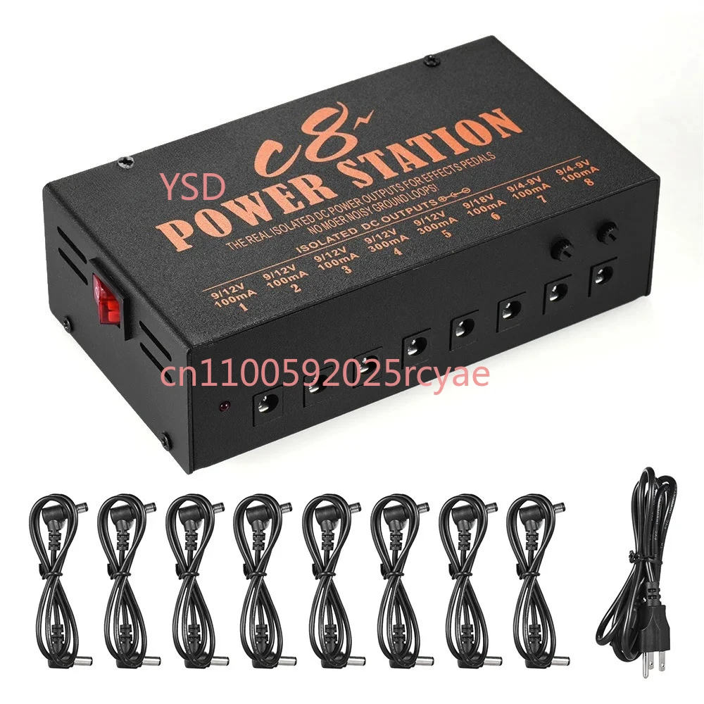 C8 8 Isolated Power Supply Guitar Effect Pedal Output 4-9V Adjustable 12V 18V Optional Voltage Guitar Pedal Power Station
C8 8 Isolated Power Supply Guitar Effect Pedal Output 4-9V Adjustable 12V 18V Optional Voltage Guitar Pedal Power Station