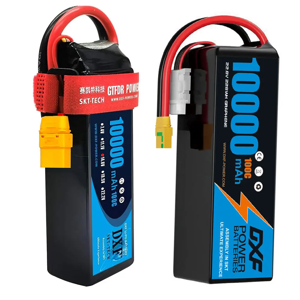 DXF Lipo Battery 6S 22.2V 22.8V 100C 10000mAh Lipo Battery with XT90 Plug Hardcase Battery For RC Helicopter Drone UAV FPV Boat
DXF Lipo Battery 6S 22.2V 22.8V 100C 10000mAh Lipo Battery with XT90 Plug Hardcase Battery For RC Helicopter Drone UAV FPV Boat