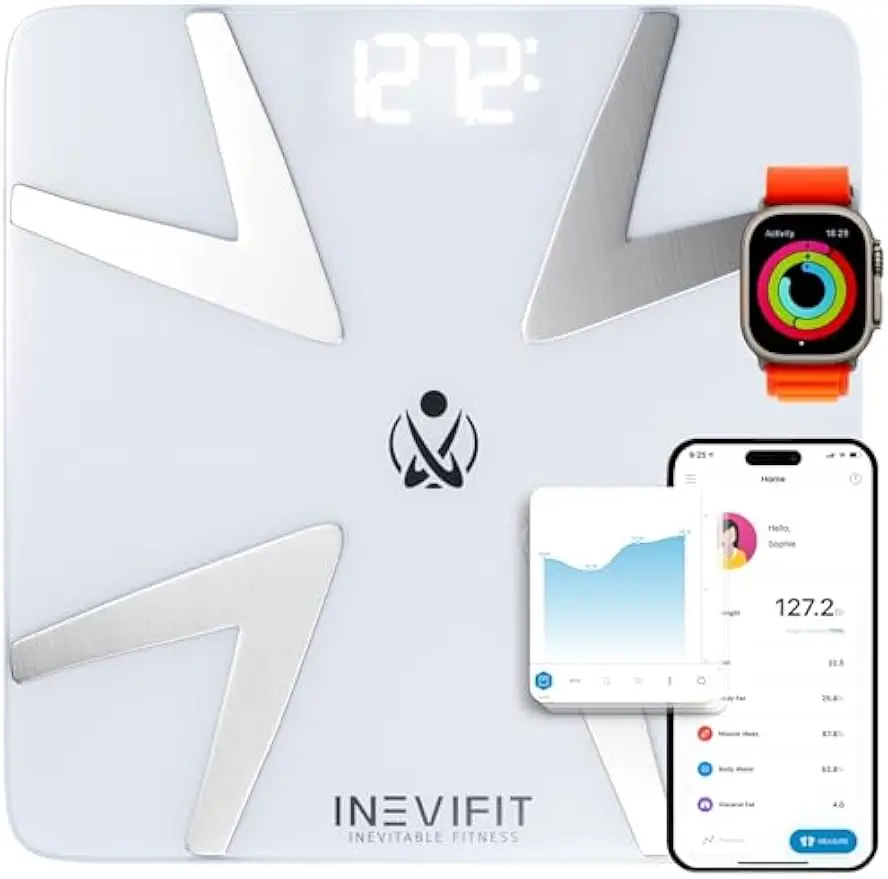 Smart Bluetooth Body Fat Scale with App Sync, Measures Weight, Fat, Muscle & More for Unlimited Users
Smart Bluetooth Body Fat Scale with App Sync, Measures Weight, Fat, Muscle & More for Unlimited Users