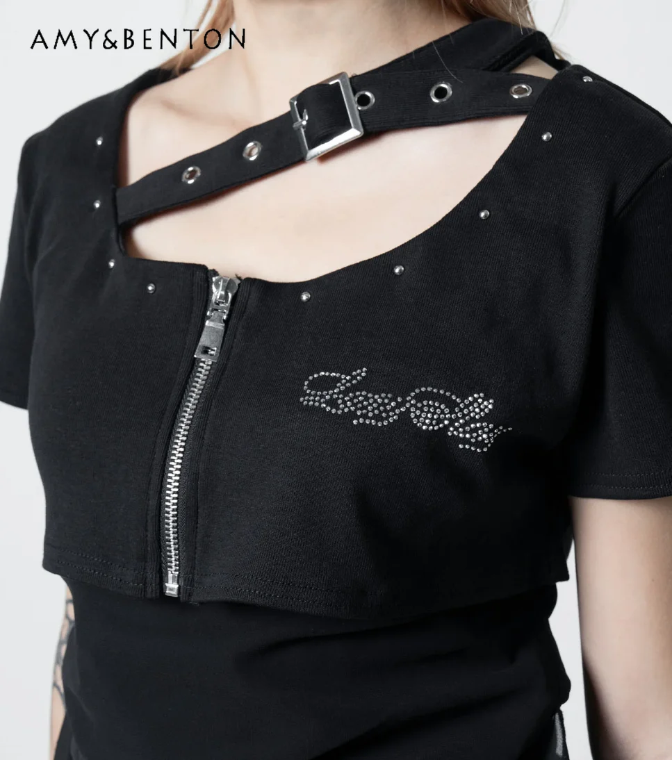 Japanese Harajuku Style Mine Series Fake Two-piece High-waisted Short-sleeved T-shirt Punk Subculture Splicing Color Top Women
Japanese Harajuku Style Mine Series Fake Two-piece High-waisted Short-sleeved T-shirt Punk Subculture Splicing Color Top Women