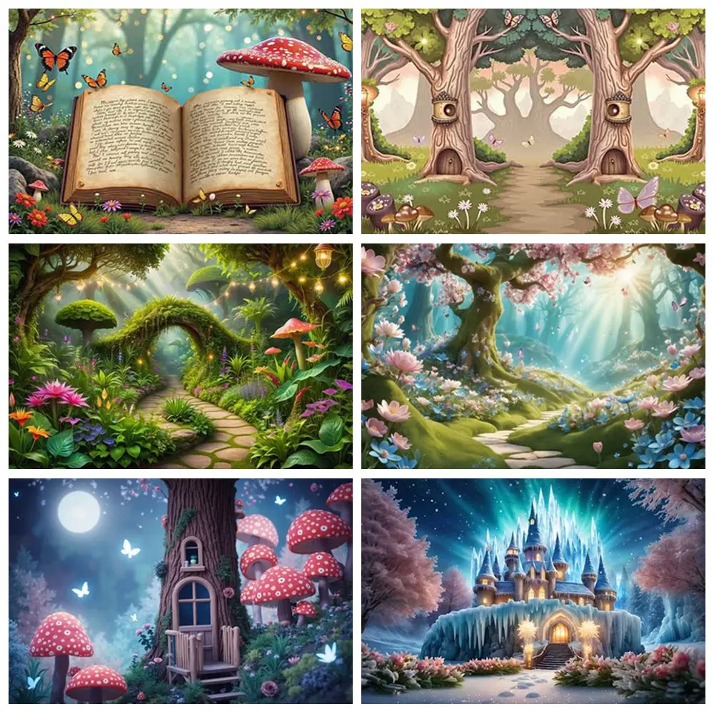 Enchanted Forest Garden Fairy Birthday Children Photography Backdrop Mushroom Butterfly Castle Photo Shoot Background
Enchanted Forest Garden Fairy Birthday Children Photography Backdrop Mushroom Butterfly Castle Photo Shoot Background
