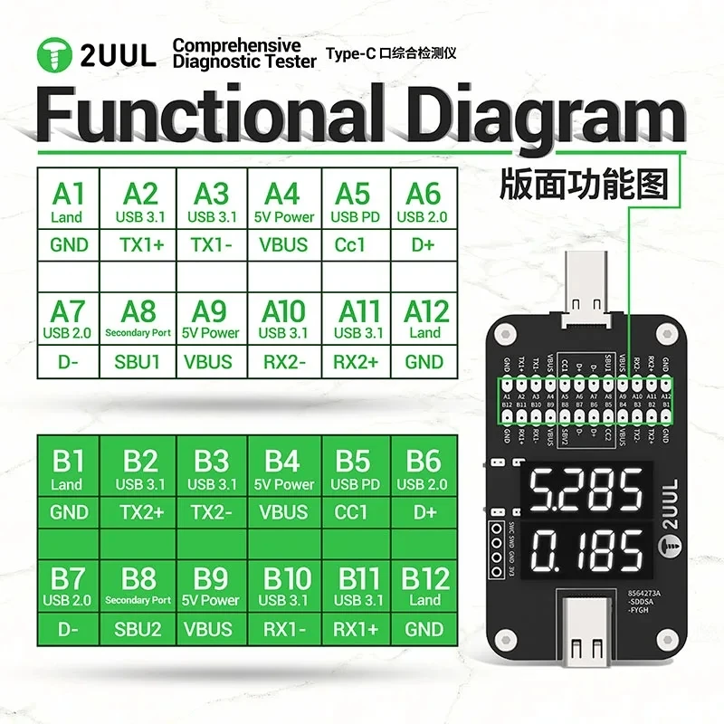 2UUL PW32 диагностический тестер Type-C комплексный инструмент для ремонта мобильного телефона, планшета, обнаружения неисправности местоположения зарядки
2UUL PW32 диагностический тестер Type-C комплексный инструмент для ремонта мобильного телефона, планшета, обнаружения неисправности местоположения зарядки