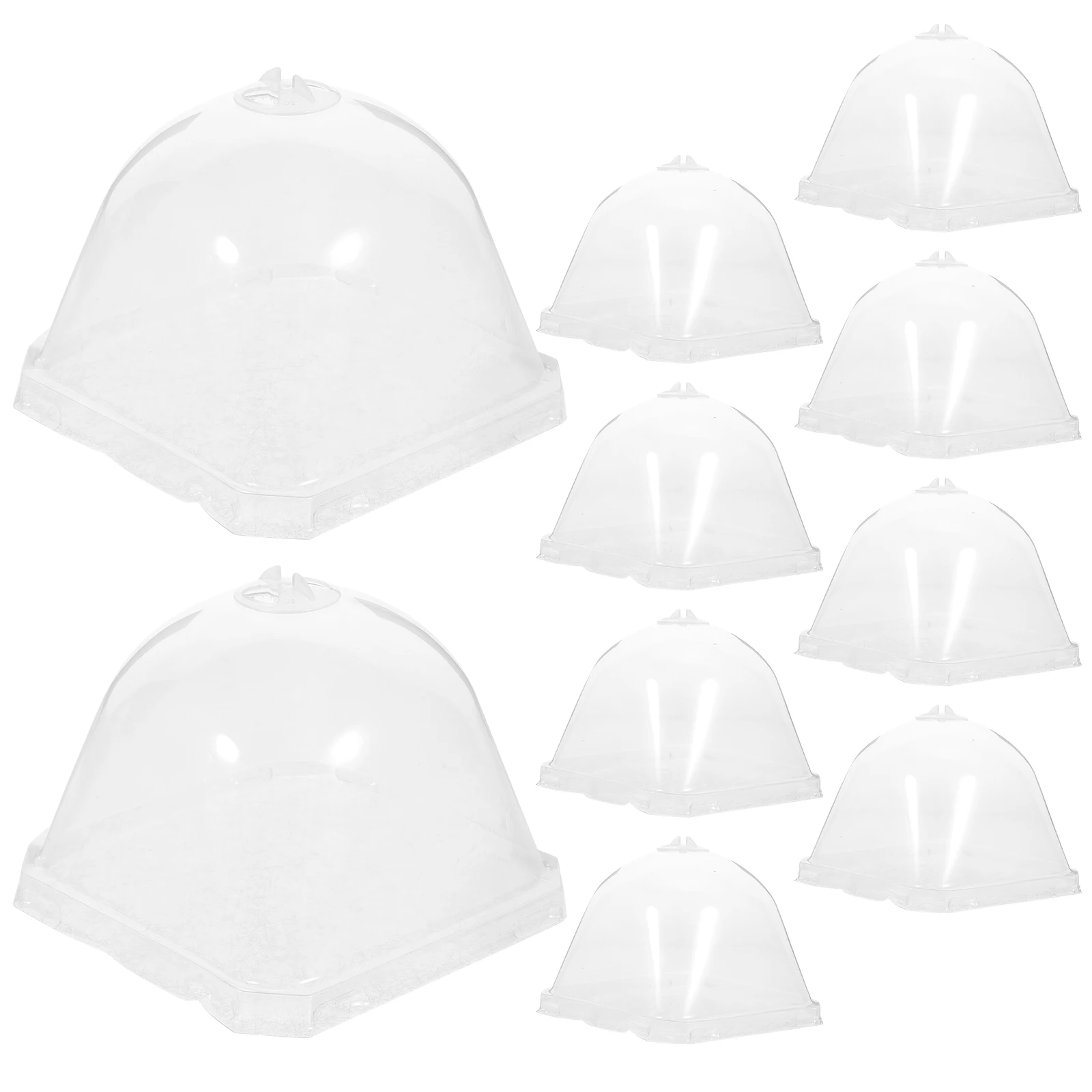 10pcs 10x10cm Flower Pot Seedling Covers Thickened Cloche Plant Nursery Humidity Dome Transparent Garden Mini Plants Growth
10pcs 10x10cm Flower Pot Seedling Covers Thickened Cloche Plant Nursery Humidity Dome Transparent Garden Mini Plants Growth