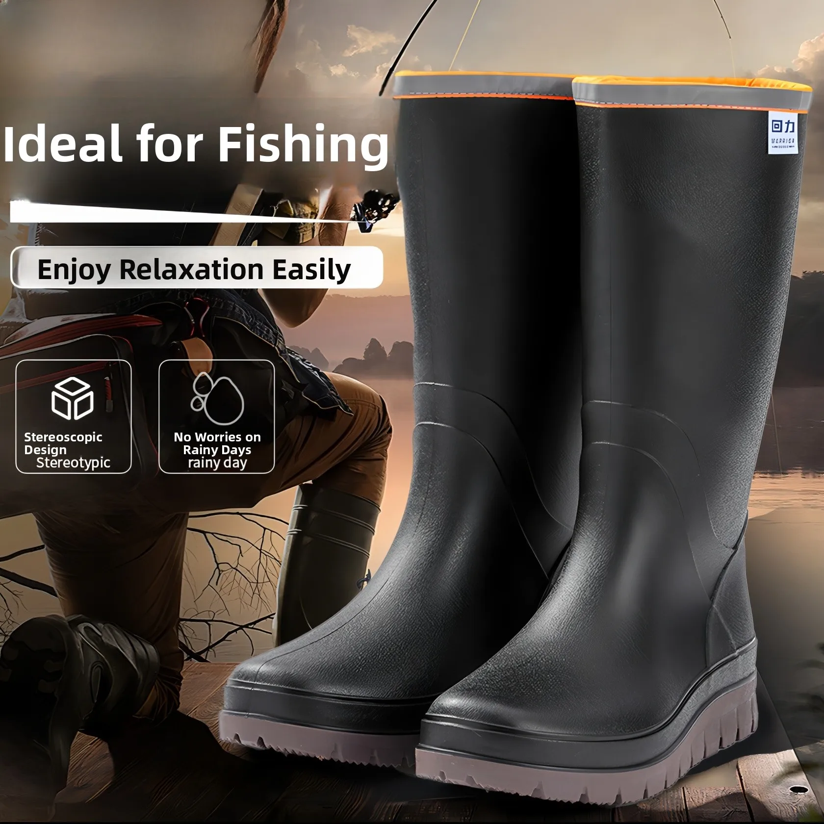 New Men's Fashionable Waterproof High-Tube Rain Boots Anti-Slip Rubber Shoes Wear-Resistant Safety Work Boots Rain Boots
New Men's Fashionable Waterproof High-Tube Rain Boots Anti-Slip Rubber Shoes Wear-Resistant Safety Work Boots Rain Boots