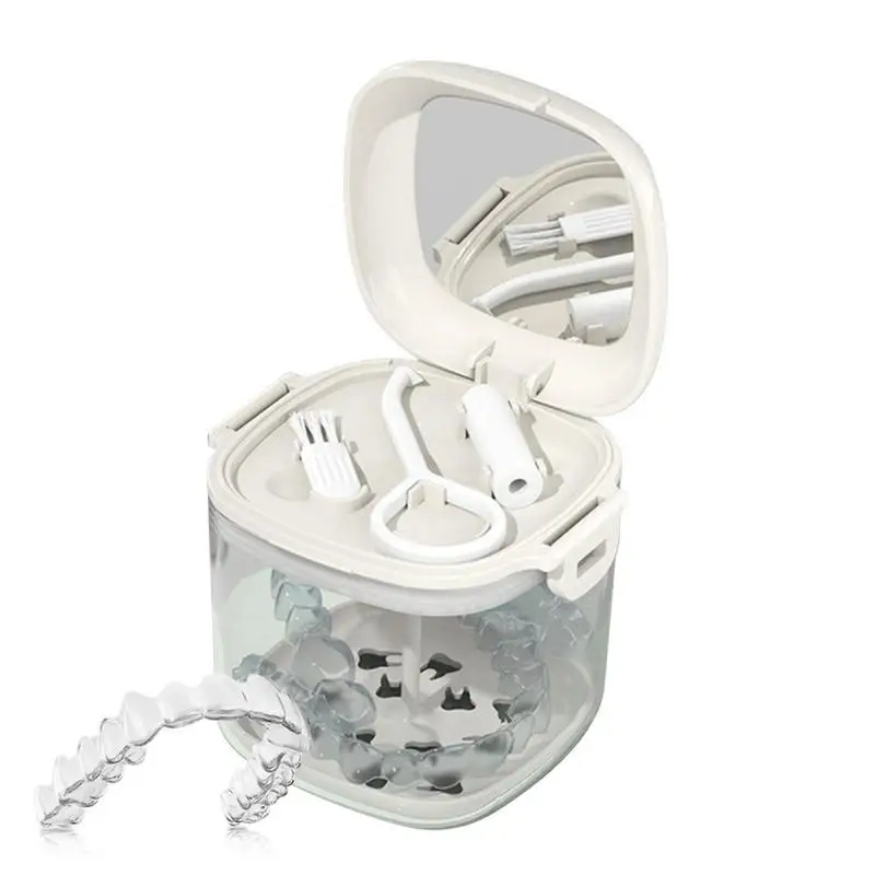 Oral Orthodontic Retainer Cleaning Case Denture Bath Box With Strainer Mirror Double Layer Braces False Teeth Storage Box
Oral Orthodontic Retainer Cleaning Case Denture Bath Box With Strainer Mirror Double Layer Braces False Teeth Storage Box
