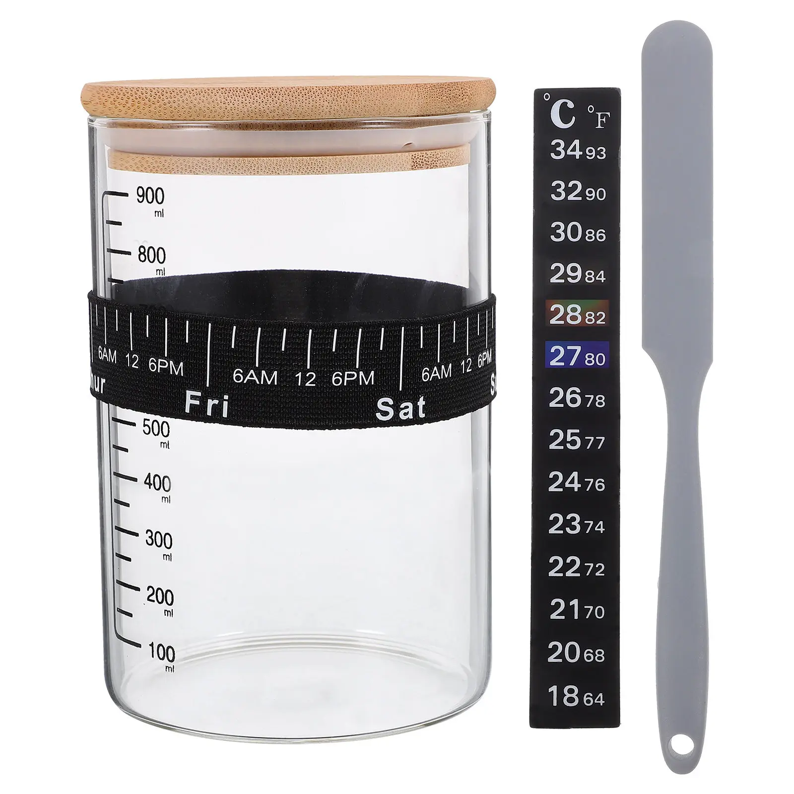 1Set Sourdough Starter Jar Kit Glass High Borosilicate Sealed Container Bread Fermentation Jar Silicone Spatula Temperature
1Set Sourdough Starter Jar Kit Glass High Borosilicate Sealed Container Bread Fermentation Jar Silicone Spatula Temperature