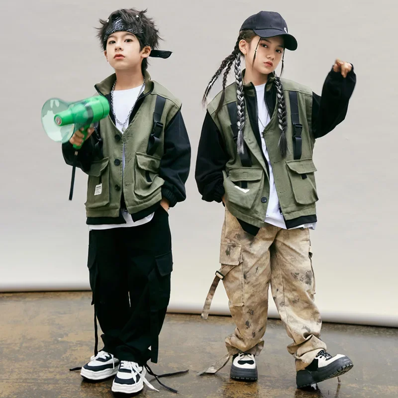 Children's Hip Hop Clothes Sets Stand Collar Jacket Coat + Cargo Pants Boys Street Dance Costume Girls Jazz Performance Suit
Children's Hip Hop Clothes Sets Stand Collar Jacket Coat + Cargo Pants Boys Street Dance Costume Girls Jazz Performance Suit